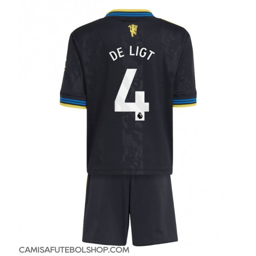 Camisa de time de futebol Manchester United Matthijs de Ligt #4 Replicas 3º Equipamento Infantil 2025-26 Manga Curta (+ Calças curtas)